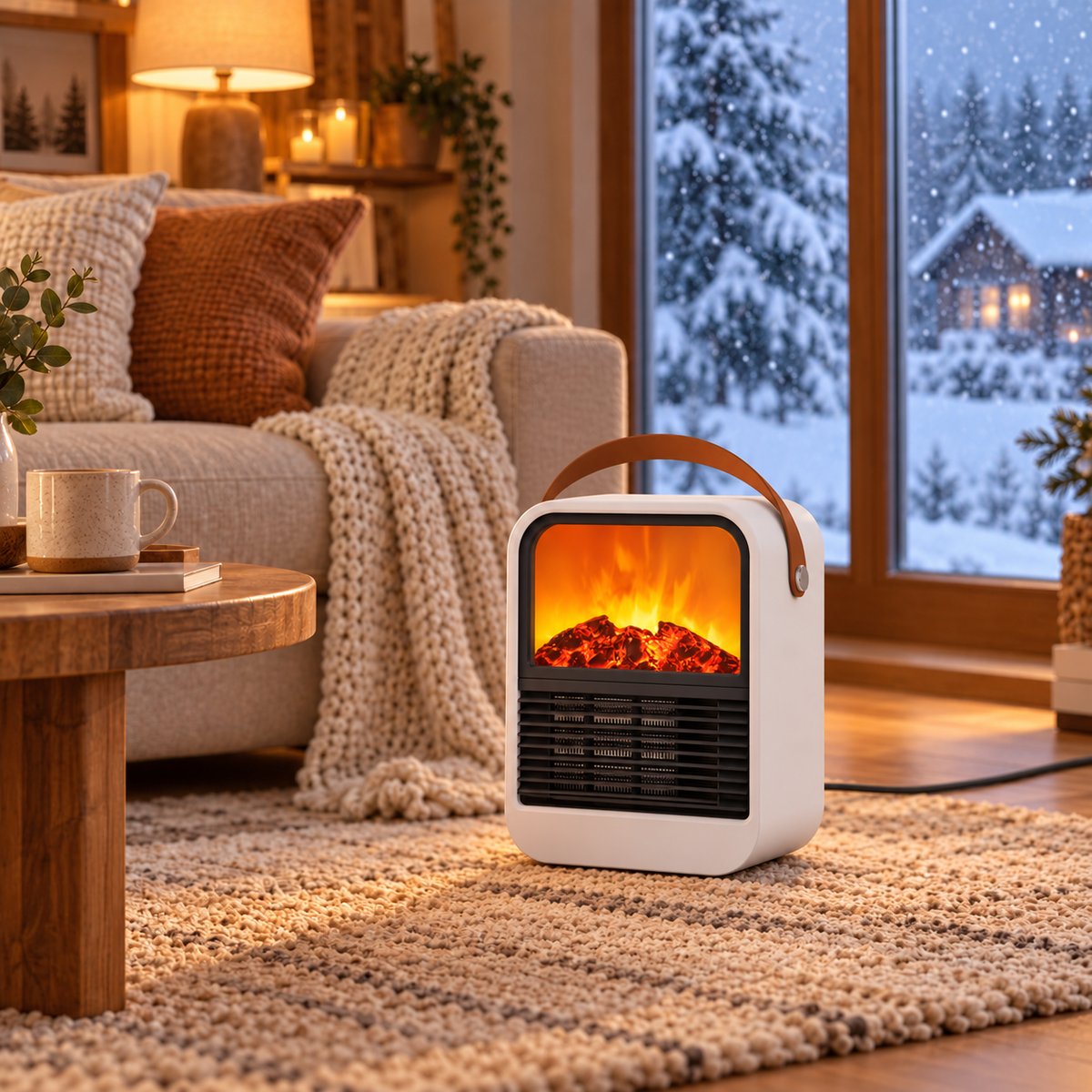 Space Heater Fan with Fireplace Simulation