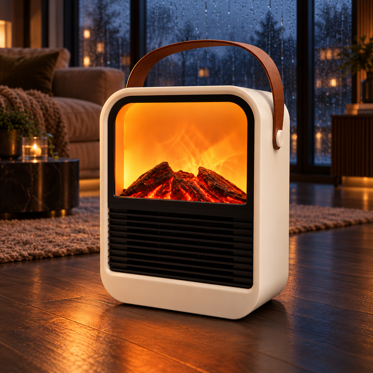 Space Heater Fan with Fireplace Simulation